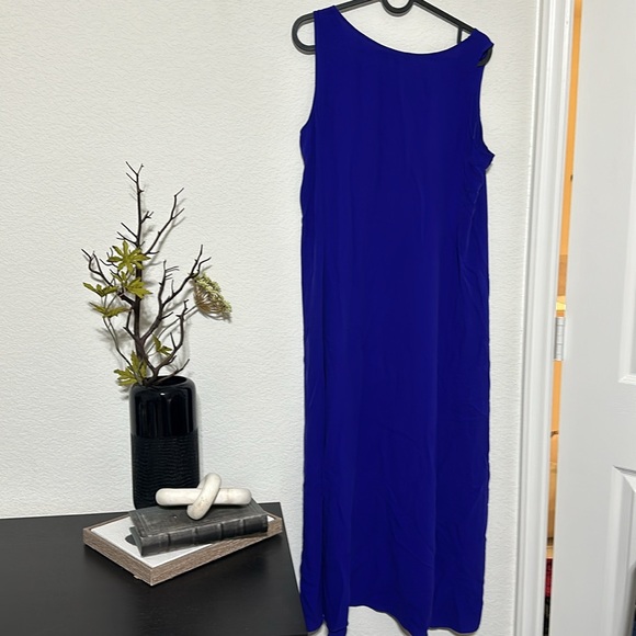NWT Eileen Fisher Silk Georgette Crepe Scoop Neck Dress - Picture 11 of 11